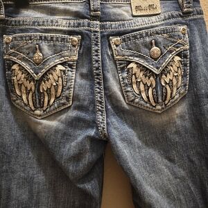 Miss Me Women's Blue Embroidered Jeans 27 X32